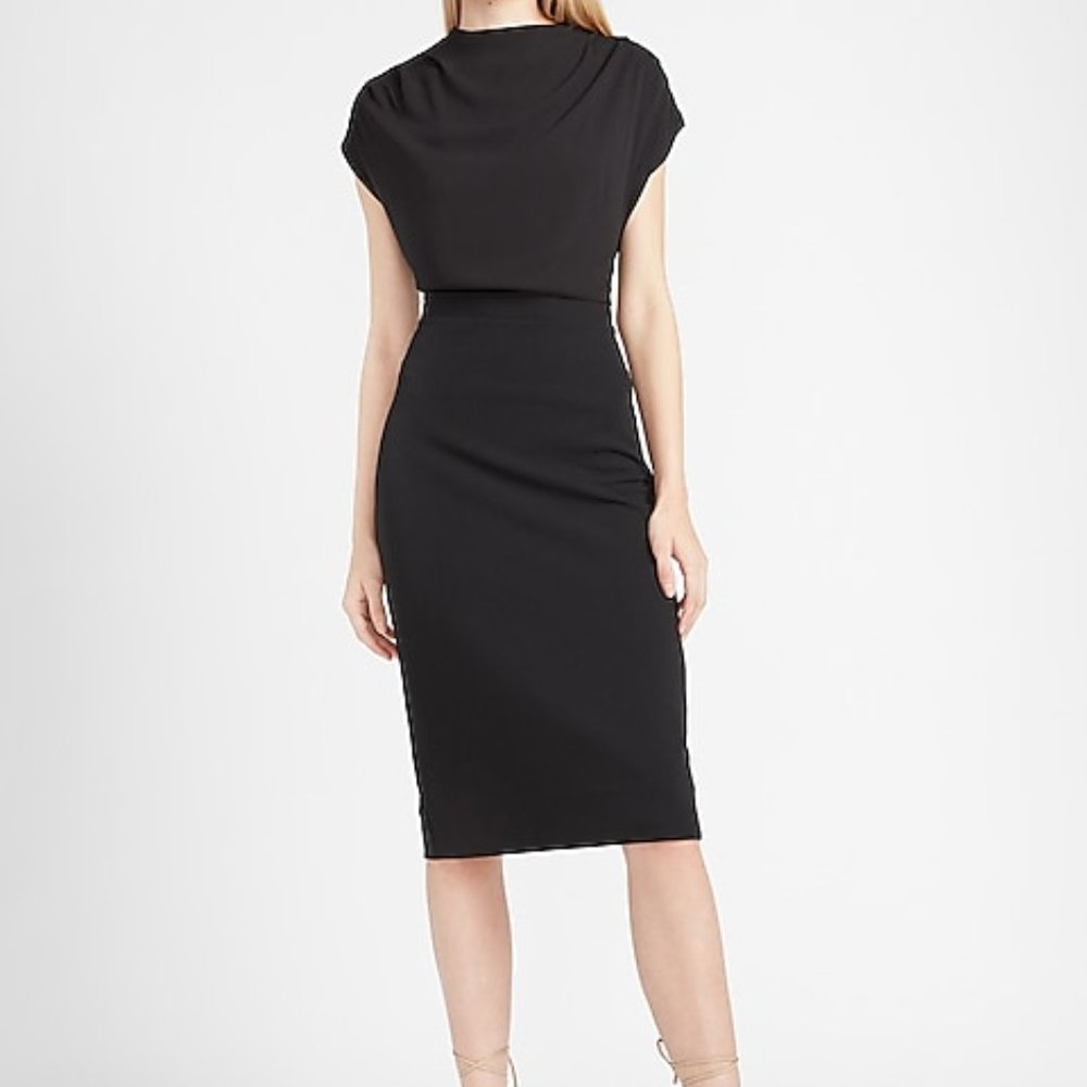 ISO express mock neck midi Sheath dress size medium